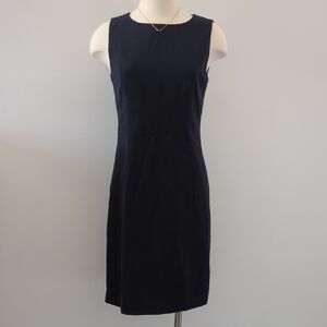 Tahari Elegant Navy Blue Formal Sleveless Midi Dress